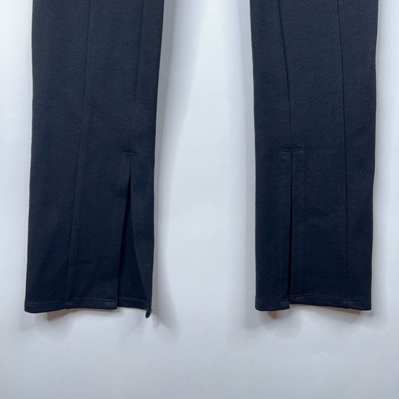 Anine Bing Black Max Pant Split Hem Ponte Stretch Knit Pintuck High Rise Size 32 - Picture 4 of 13